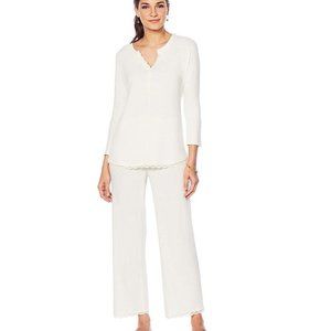 ModernSoul Hacci Sleep Set with Lace Trim - Cream